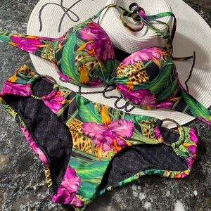 Vintage VS floral padded push-up 36C/M